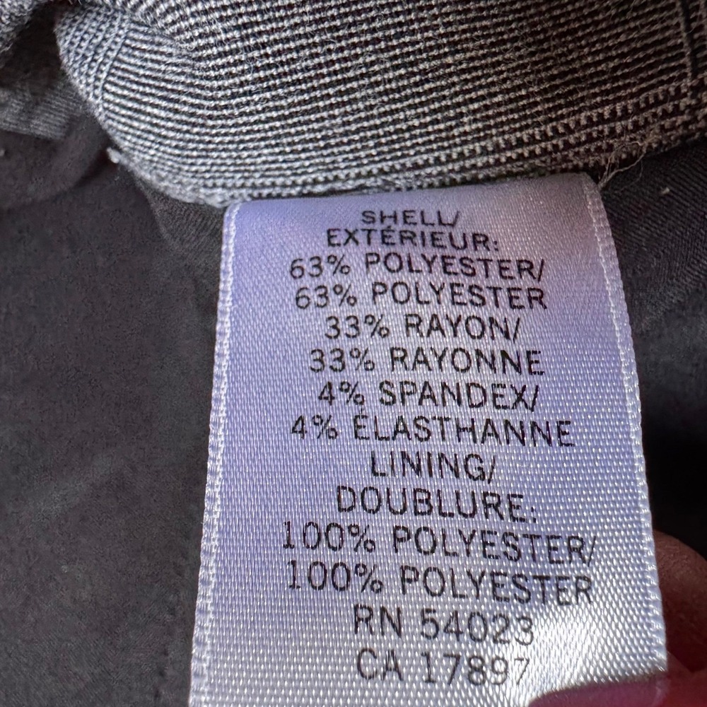 Banana Republic Womens Jackson Fit Gray Glen Plaid Wide Leg Cuff Dress Pants 12 - Picture 7 of 8